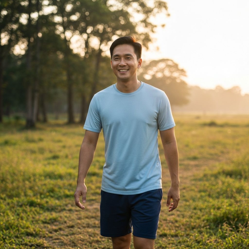Person taking peaceful walk